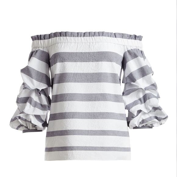 ALEXIS Juneau Wide-Stripe Off-the-Shoulder Top XS - Picture 2 of 11